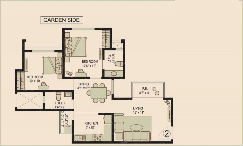 1 BHK+1T 327/sqft-saleable Sqft Apartment For Sale In Nirmal Lifestyle City In Ambivli Floor Plan