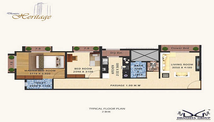 1 BHK+1T 560/sqft-saleable Sqft Apartment For Sale In Dhanista DG Heritage In Chembur Floor Plan