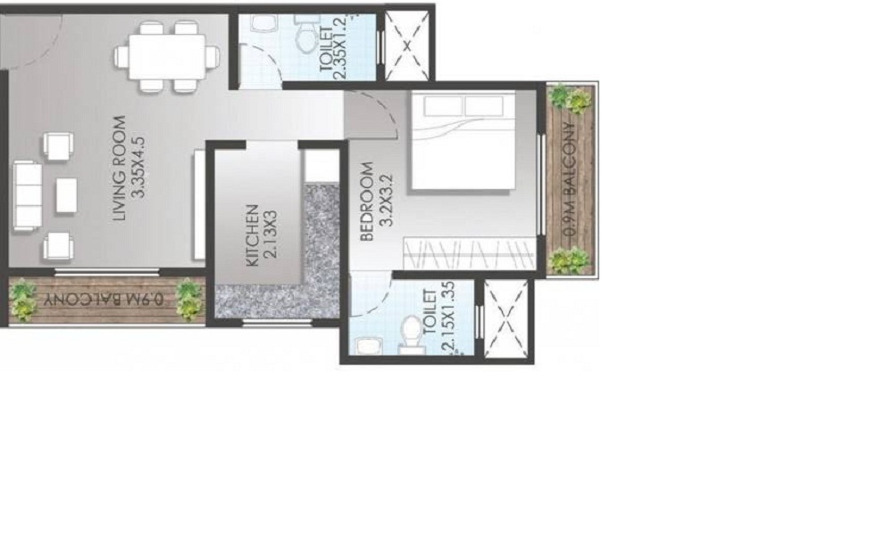 S Raheja Prime Floor Plan