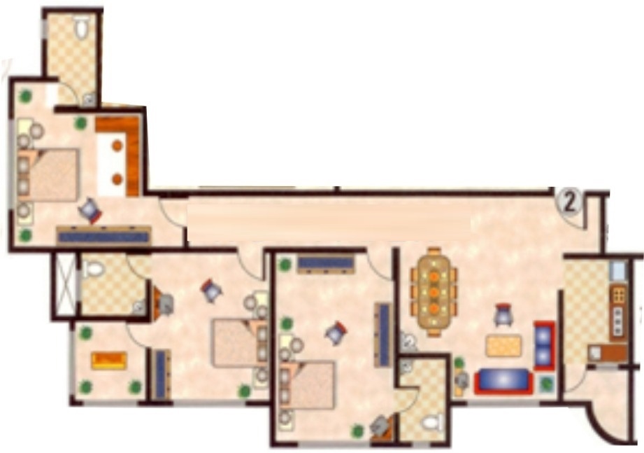 2 BHK+2T 900/sqft-saleable Sqft Apartment For Sale In Dattani Tower In Borivali West Floor Plan