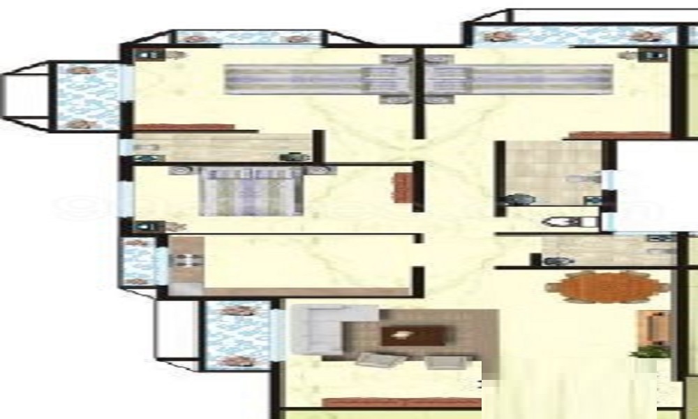 1 BHK+1T 643/sqft-saleable Sqft Apartment For Sale In Vardhaman Valley In Neral Floor Plan