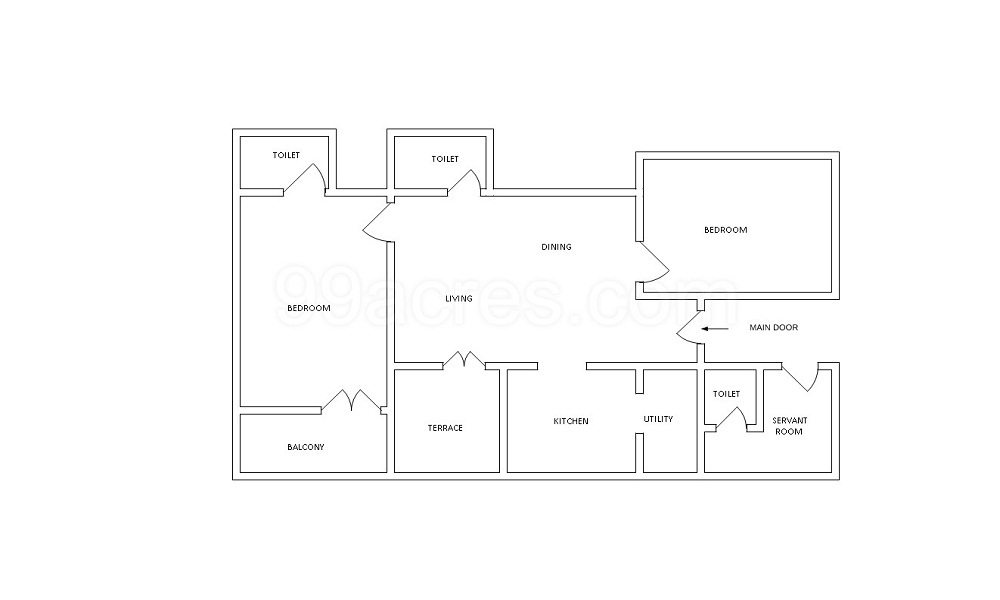3 BHK+3T 2500/sqft-saleable Sqft Apartment For Sale In Sharda Sai Arcade In Kalyan West Floor Plan