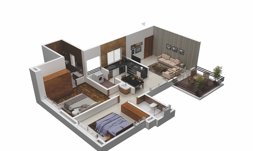 1 BHK+1T 750/sqft-saleable Sqft Apartment For Sale In Concrete Sai Samruddhi In Chembur Floor Plan