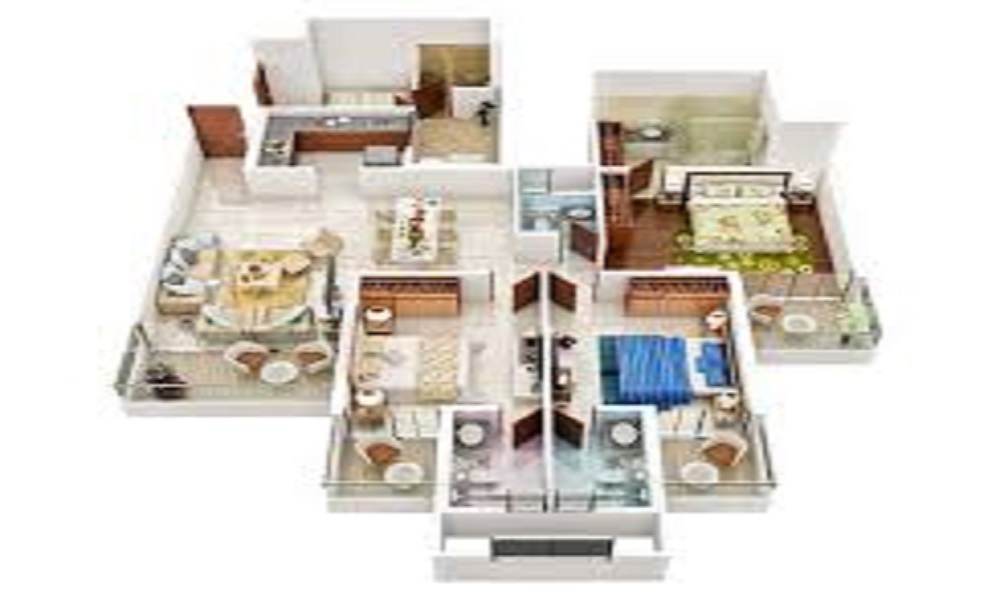 2 BHK+2T 900/sqft-saleable Sqft Apartment For Sale In Mittal Sagar Kunj In Malabar Hill Floor Plan