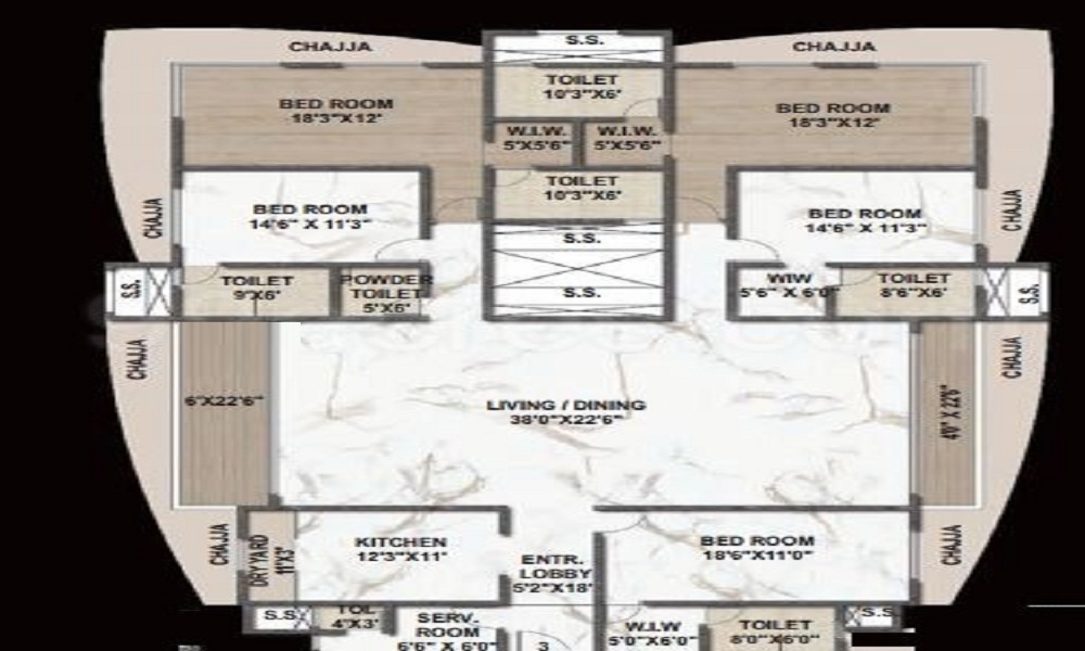 4 BHK+4T 1962/sqft-saleable  Sqft Apartment For Sale In Joy Legend In Bandra West Floor Plan