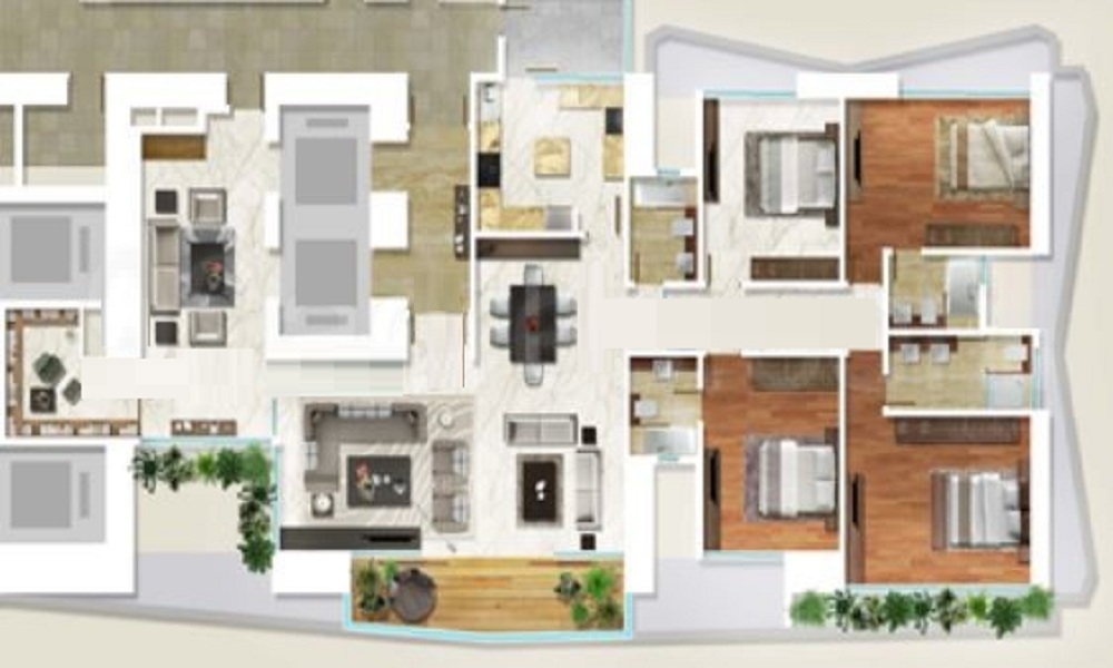 3 BHK+3T 1712/sqft-saleable Sqft Apartment For Sale In Hubtown Jewell In Matunga Floor Plan