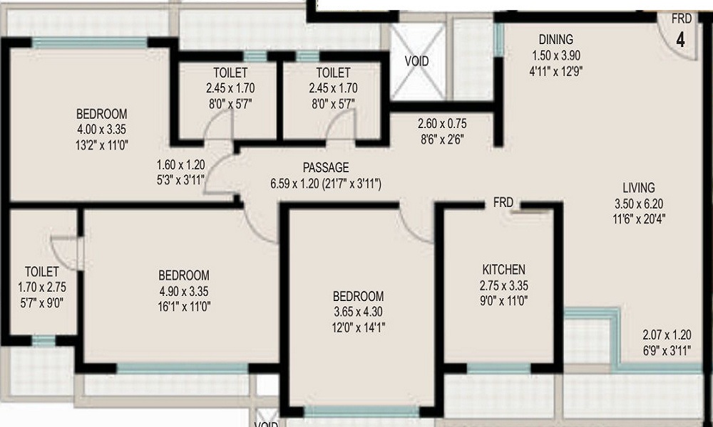 K Raheja Vistas Floor Plan