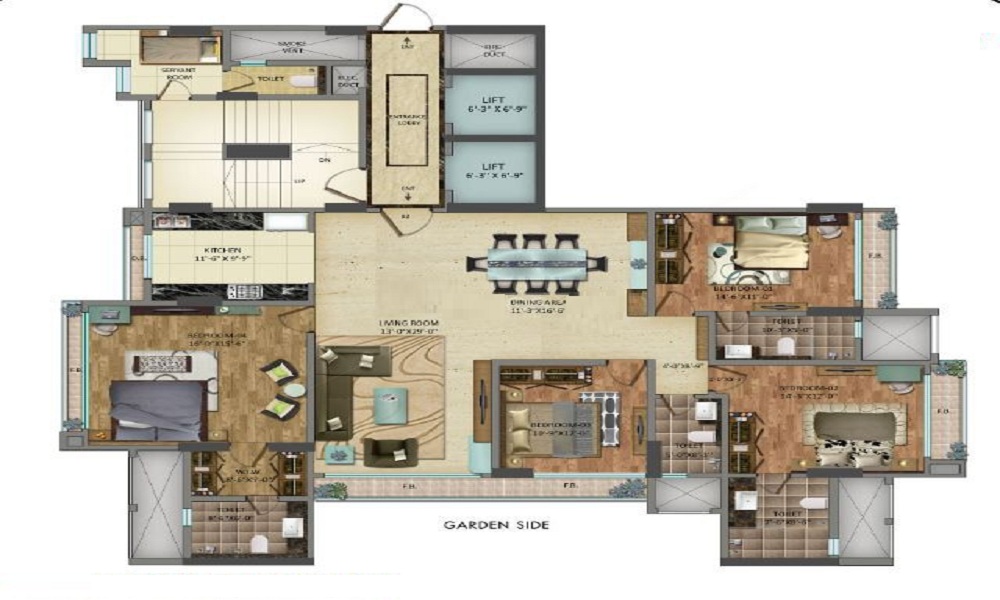 5 BHK+5T 2222/sqft-saleable  Sqft Apartment For Sale In Ariisto Cloud In Vile Parle West Floor Plan