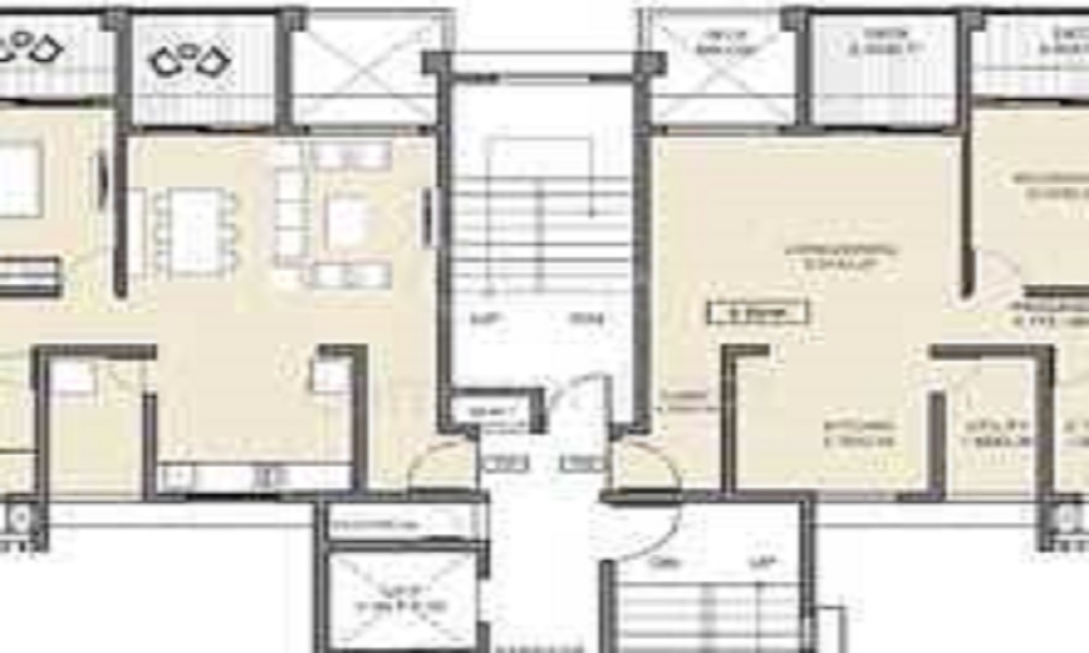 2 BHK+2T 897/sqft-saleable Sqft Apartment For Sale In Ambrosia Apartments In Borivali East Floor Plan