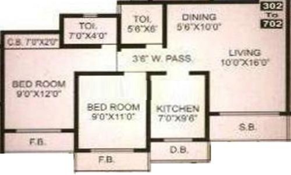 1 BHK+1T 660/sqft-saleable Sqft Apartment For Sale In Surya Orchid In Mira Bhayandar Floor Plan