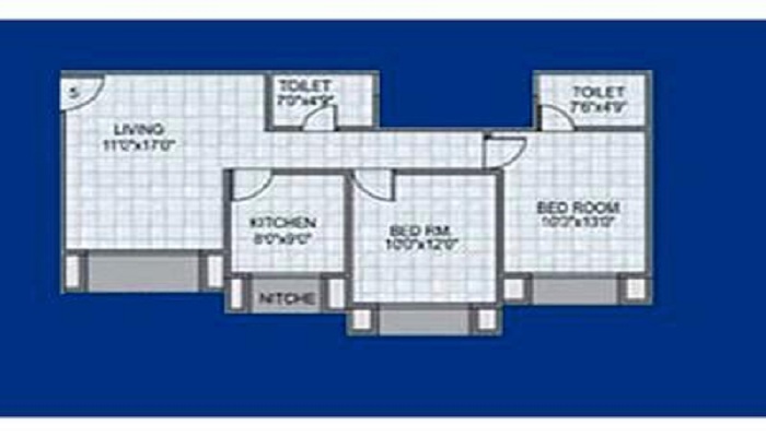 1 BHK+1T 625/sqft-saleable Sqft Apartment For Sale In GHP Woodland Heights In Powai Floor Plan