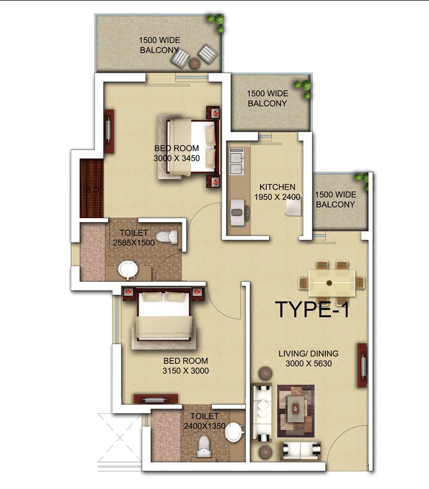 Aims Sunaharey Apartments Floor Plan