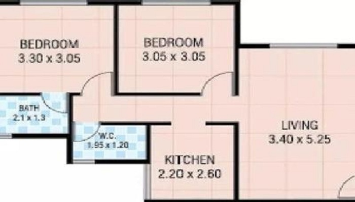 1 BHK+1T 565/sqft-saleable Sqft Apartment For Sale In Vaastusiddhi Alps In Panvel Floor Plan