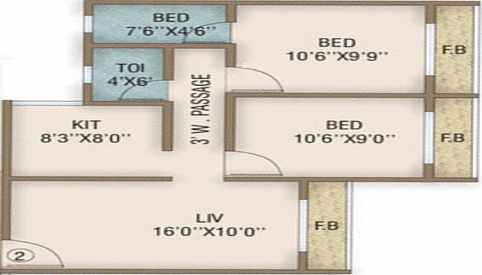 1BHK+1T 560/sqft-saleable Sqft Apartment For Sale In Emkayen Balaji Gardens In Rasayani Floor Plan