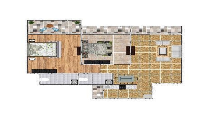 1BHK+1T 700/sqft-saleable Sqft Apartment For Sale In Neel Sidhi Neel Viveza In Ulwe Floor Plan