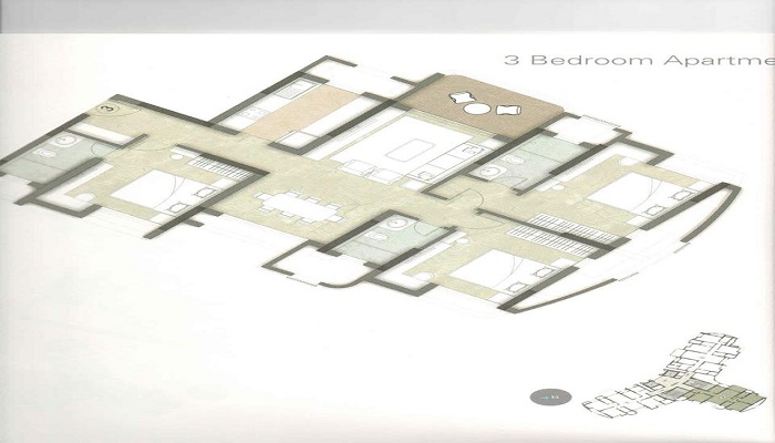 2 BHK+2T 1100/sqft-saleable Sqft Apartment For Sale In Kalpataru Siddhachal 3 In Thane West Floor Plan