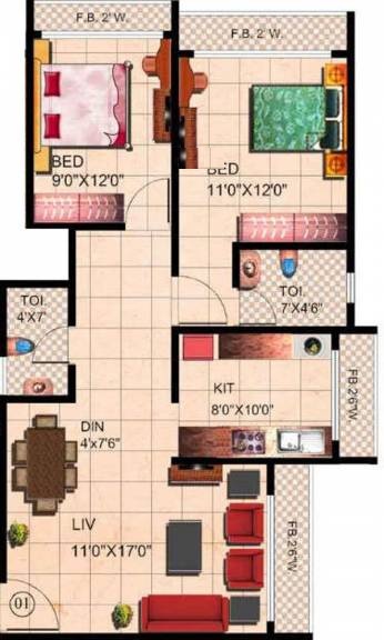 Tharwani Riverdale Vista Floor Plan