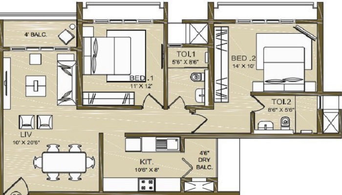 V Raheja Varuna Floor Plan