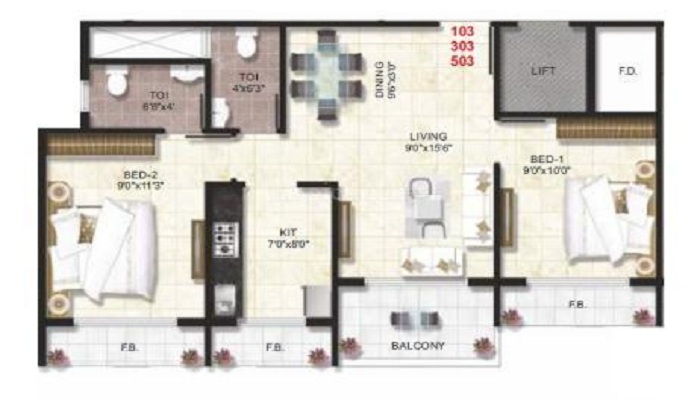 Hiranandani Gardens Tulip Floor Plan