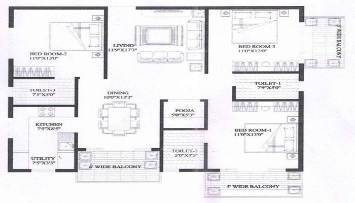 Nahar Callalily Apartment Floor Plan
