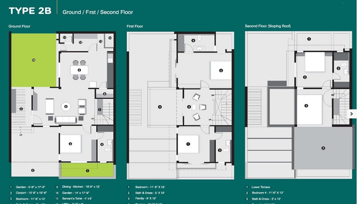 3 BHK+3T 2205/sqft-saleable Sqft Apartment For Sale In Pacifica The Meadows In SG Highway Floor Plan