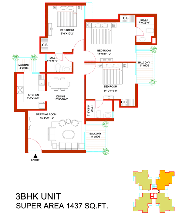 Tulip Orange Floor Plan