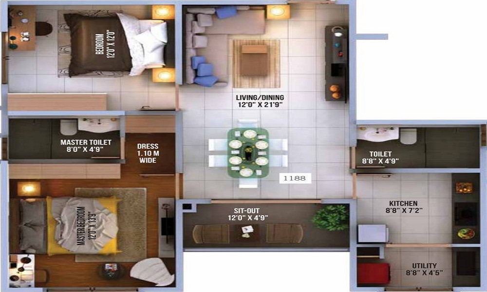 2 BHK+2T Flat for Sale in Hebbal, Bangalore