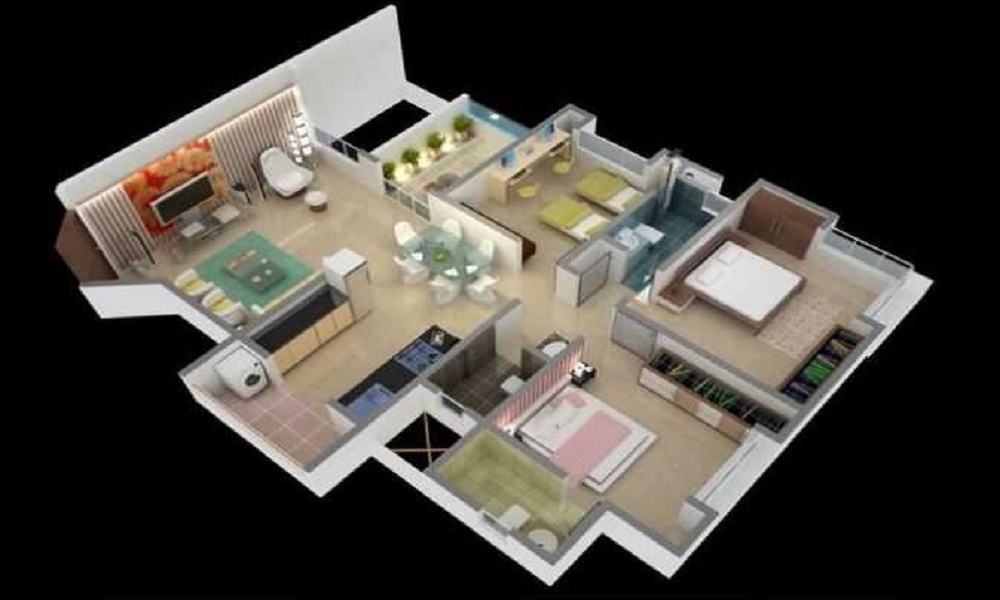 2 BHK+2T 1083/sqft-saleable Sqft Apartment For Sale In BU Alacrity In Baner Floor Plan