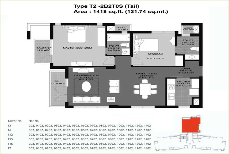 Unitech Fresco Floor Plan