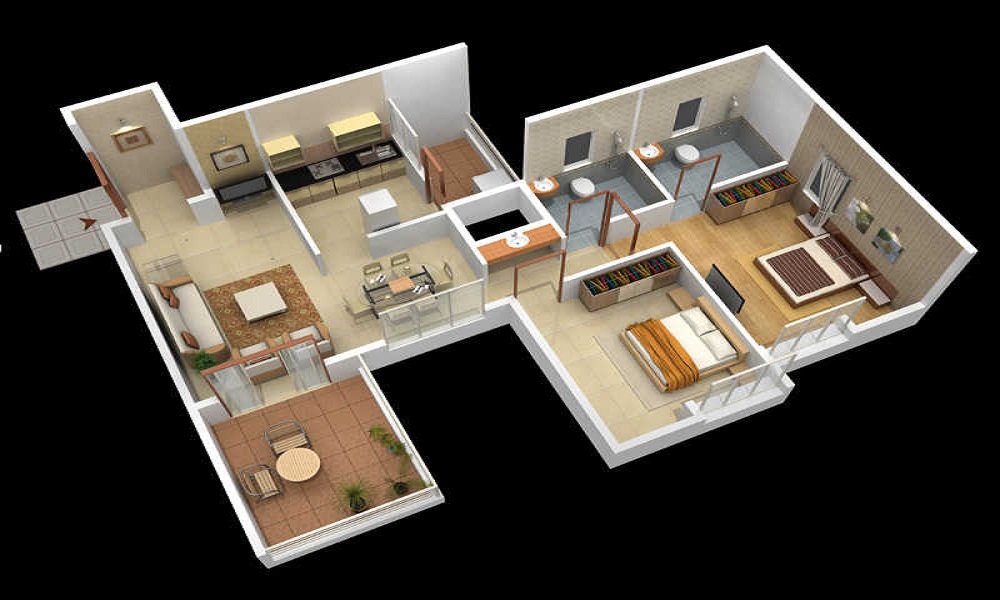 3 BHK+3T 1442/sqft-saleable Sqft Apartment For Sale In Yash Sherlyn Regency In Bavdhan Floor Plan