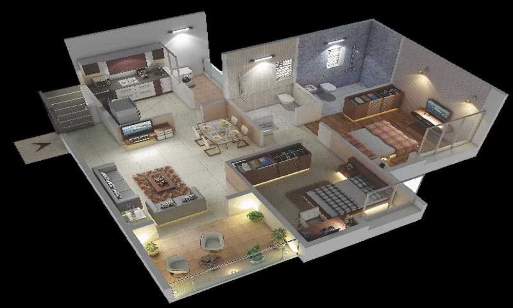 1 BHK+1T 541/sqft-carpet Sqft Apartment For Sale In Yash Sherlyn Avenue In Undri Floor Plan