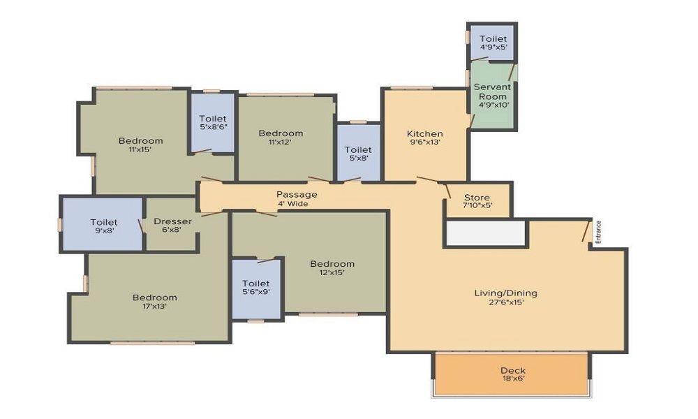 1 BHK+1T 590/sqft-saleable  Sqft Apartment For Sale In Sikka Karnam Greens In Sector 143 B Floor Plan