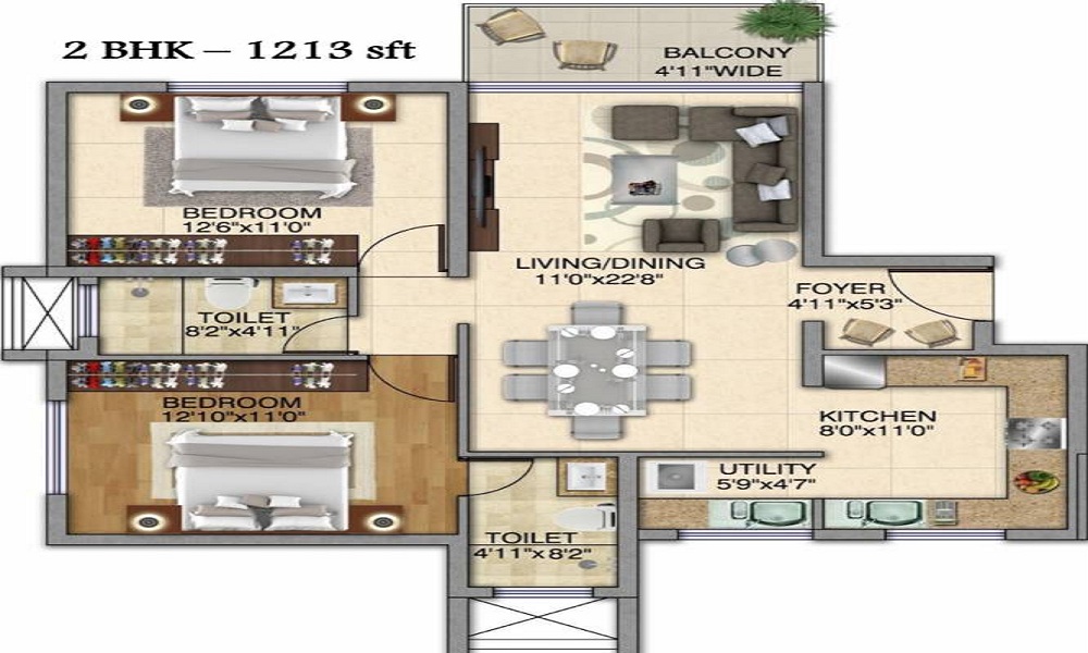 2 BHK+2T Flat for Sale in Electronic City Phase 2, Bangalore