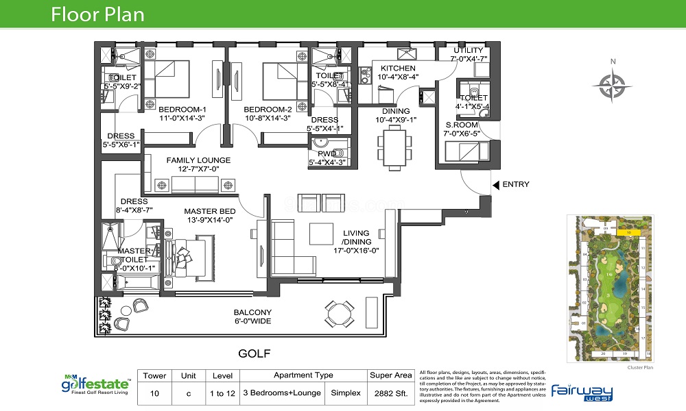 M3M Golf Estate Floor Plan