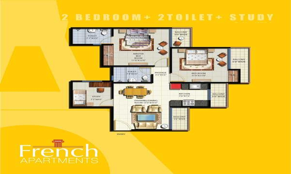 French Apartment Floor Plan