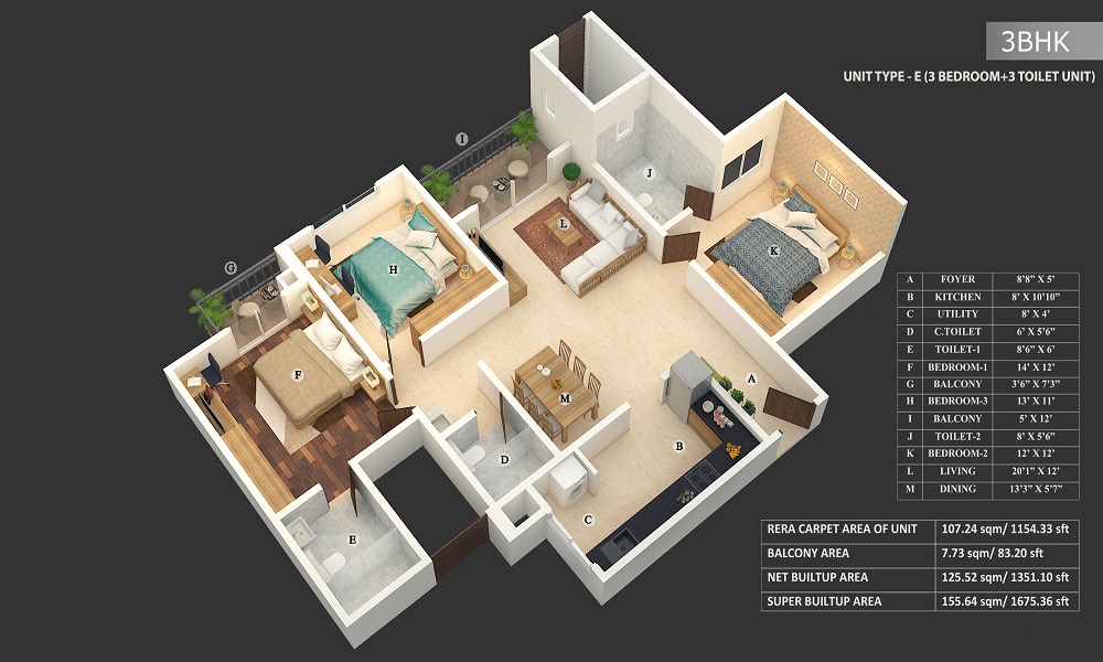 3 BHK+3T Flat for Sale in Whitefield, Bangalore