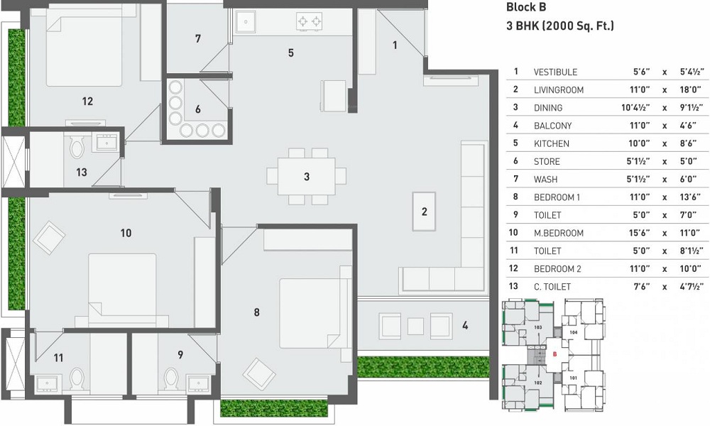 Arista Belvista Floor Plan