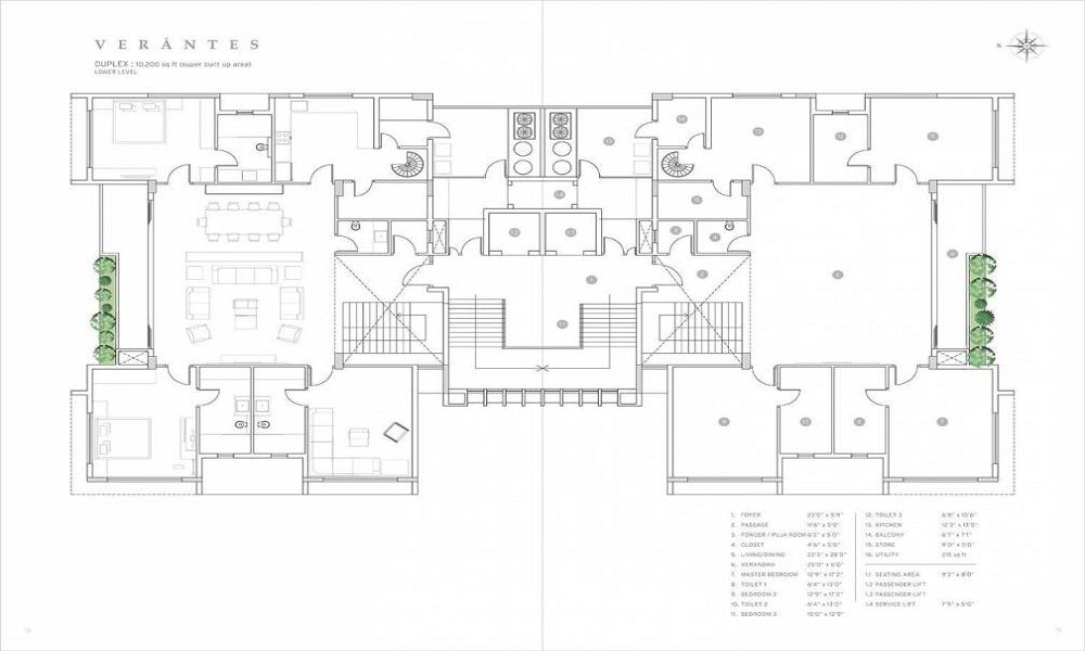 4 BHK+4T 5100/sqft-saleable Sqft Apartment For Sale In HRG Verantes In Thaltej Floor Plan