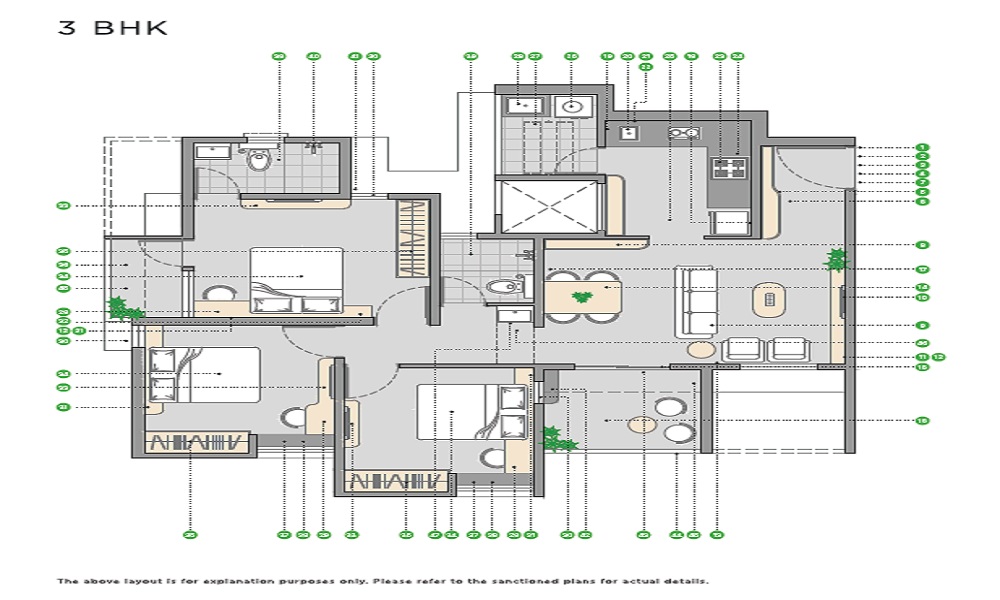 3 BHK+3T Flat for Sale in Wakad, Pune