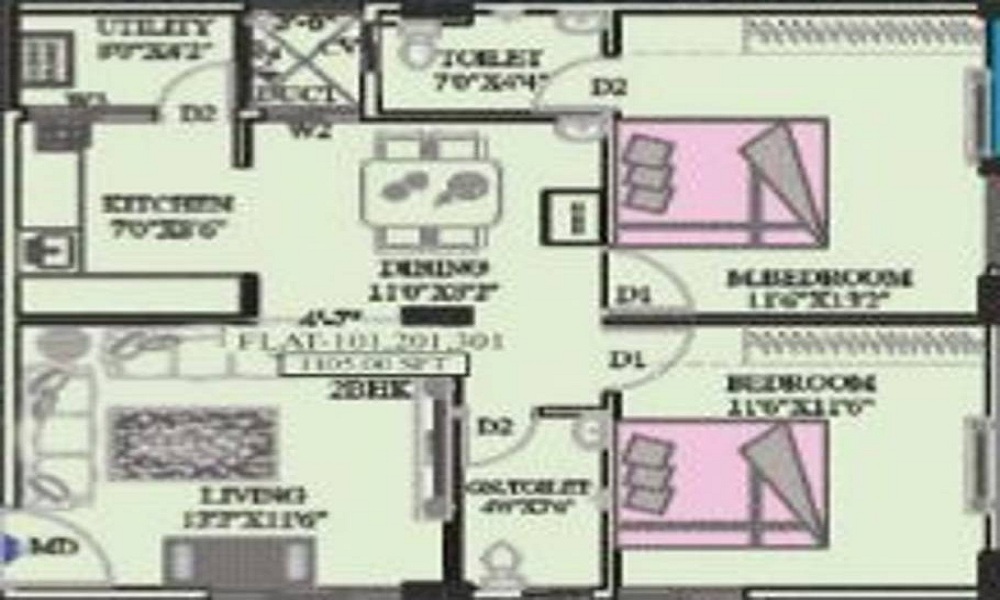 Kruthi Sai Cambridge Residency Floor Plan