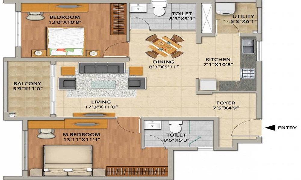 Adarsh Pinecourt Floor Plan
