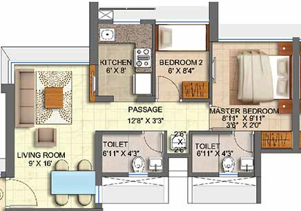 Runwal Forests Tulip Floor Plan