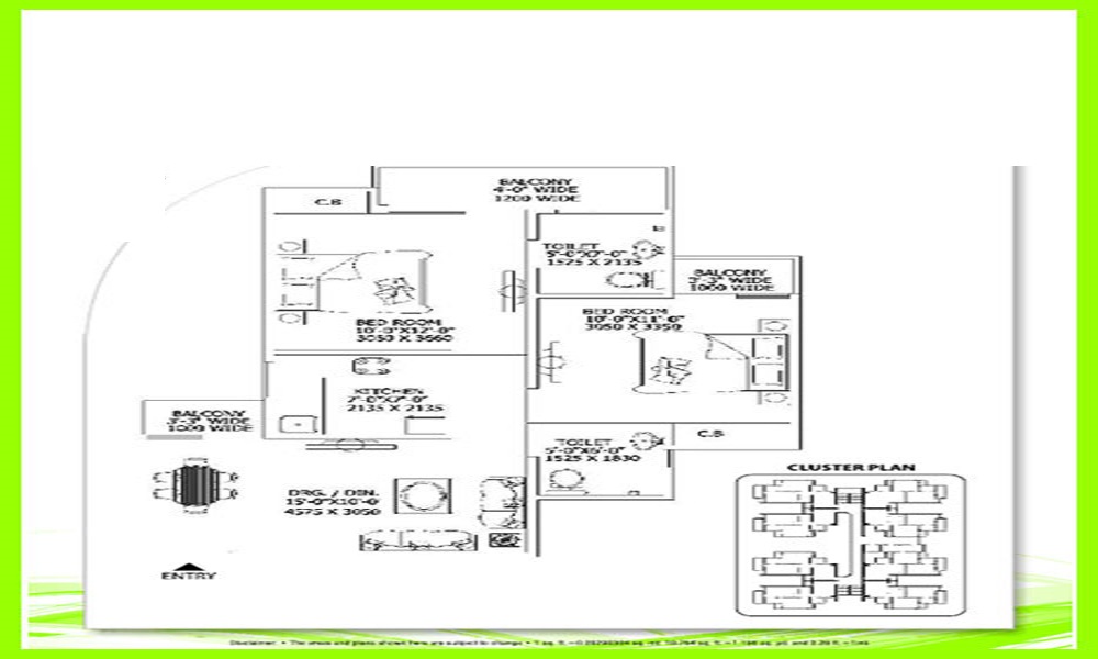 1 BHK+1T 555/sqft-saleable Sqft Apartment For Sale In Gaur Sanskriti Vihar Gaur City In Noida Extension Floor Plan