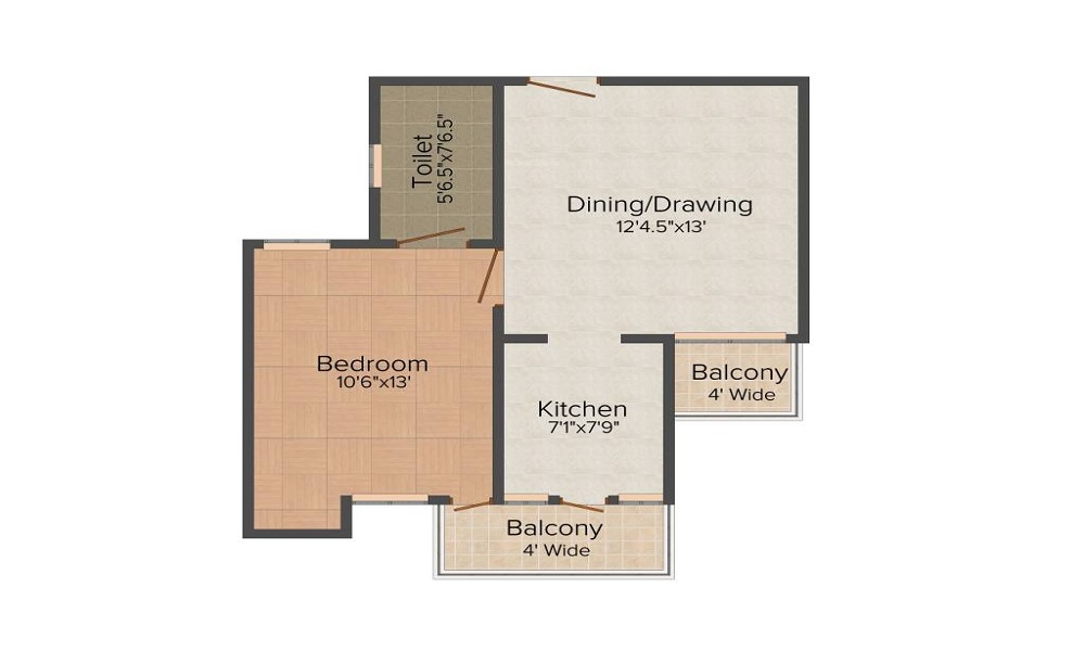 3 BHK+3T 1599/sqft-saleable Sqft Apartment For Sale In Oxirich Sanskriti In Sector 95 Bhiwadi Floor Plan