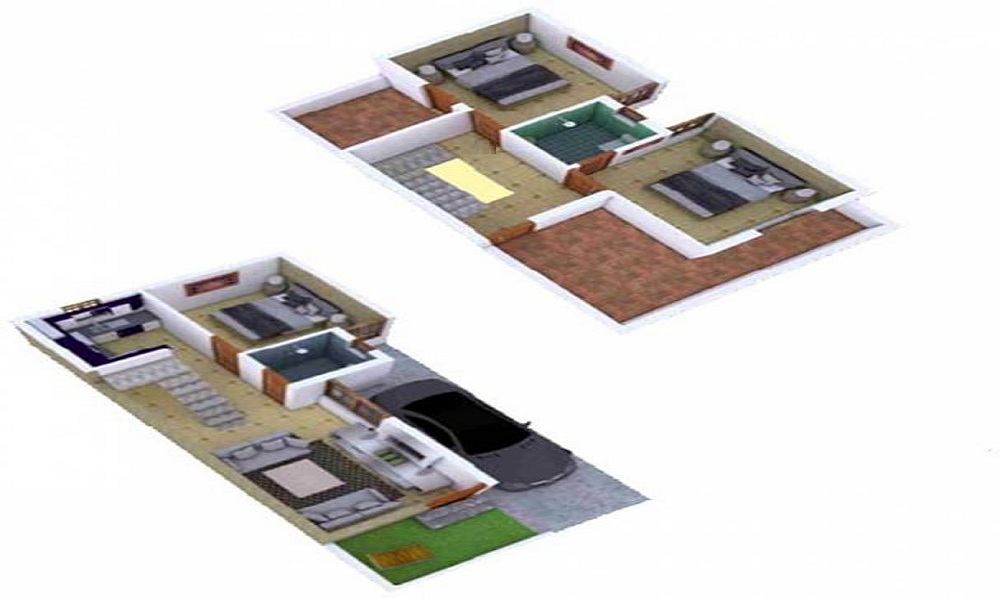 3 BHK+3T 3000/sqft-saleable Sqft Apartment For Sale In KR Villa Park In Kalapatti Floor Plan