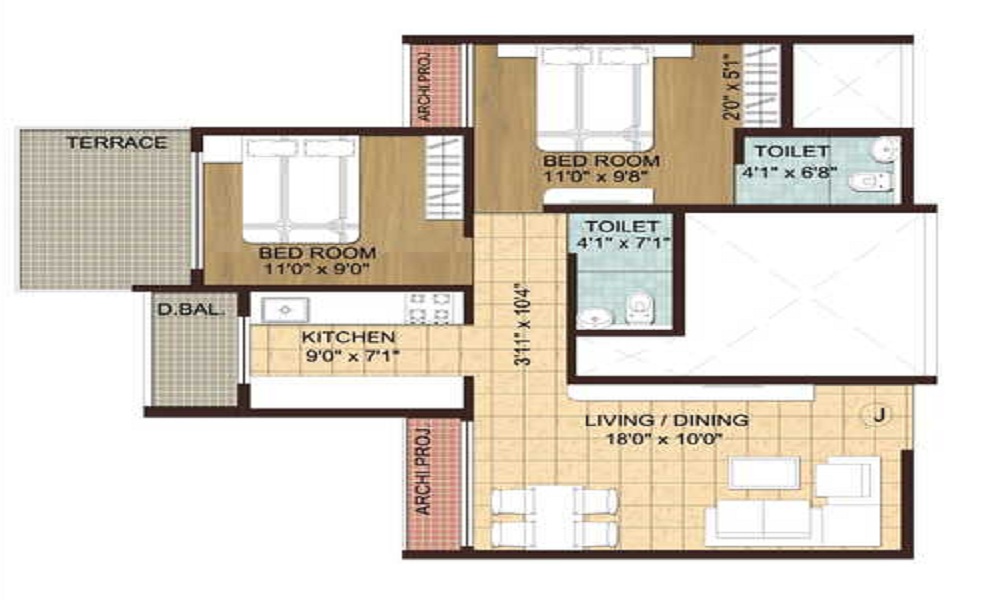 Wellwisher Kiarah Terrazo Floor Plan