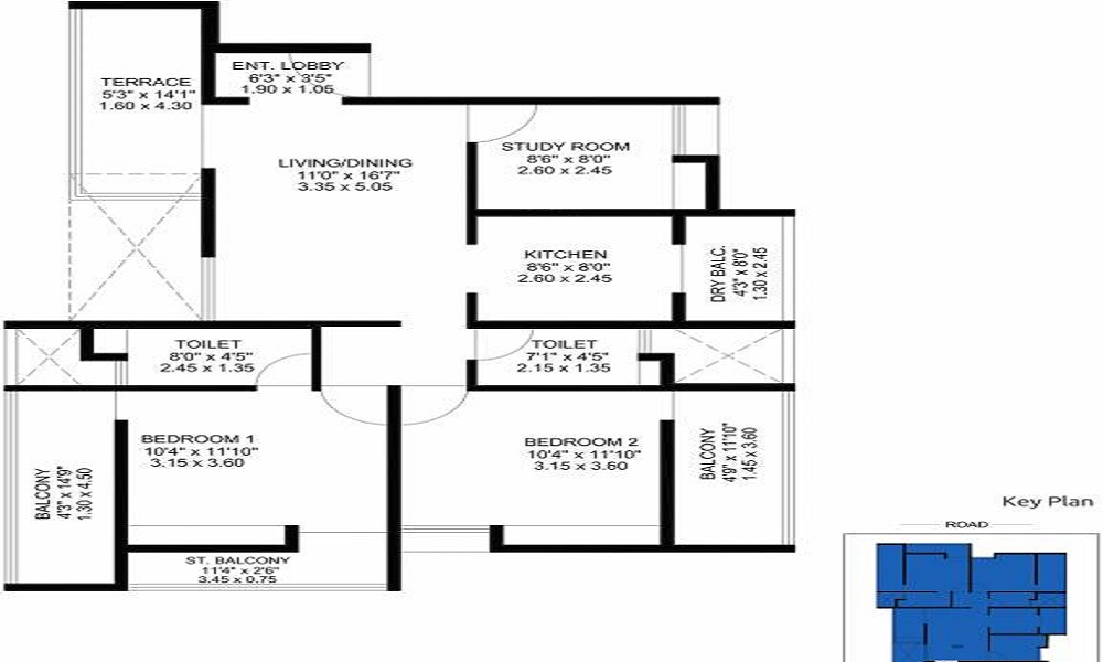 1 BHK+1T 358/sqft-carpet Sqft Apartment For Sale In Gokhale Bhalchandra In Parvati Darshan Floor Plan