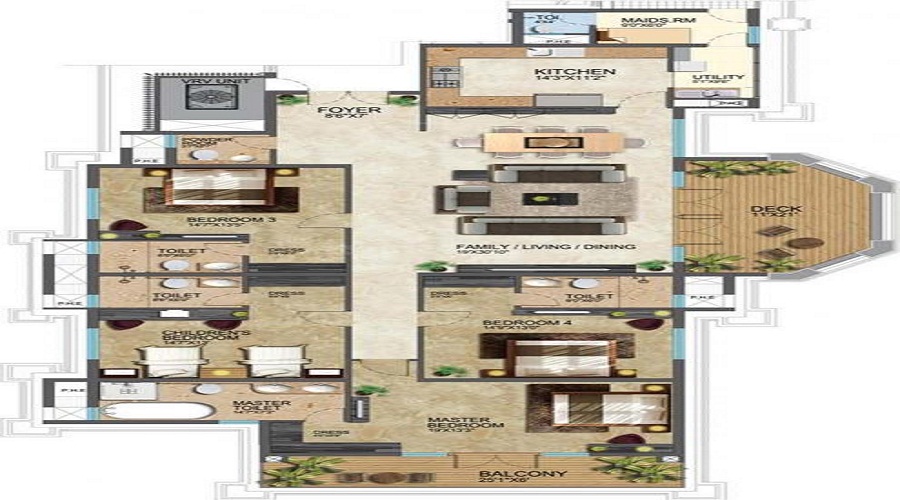 Prestige Leela Residences Floor Plan