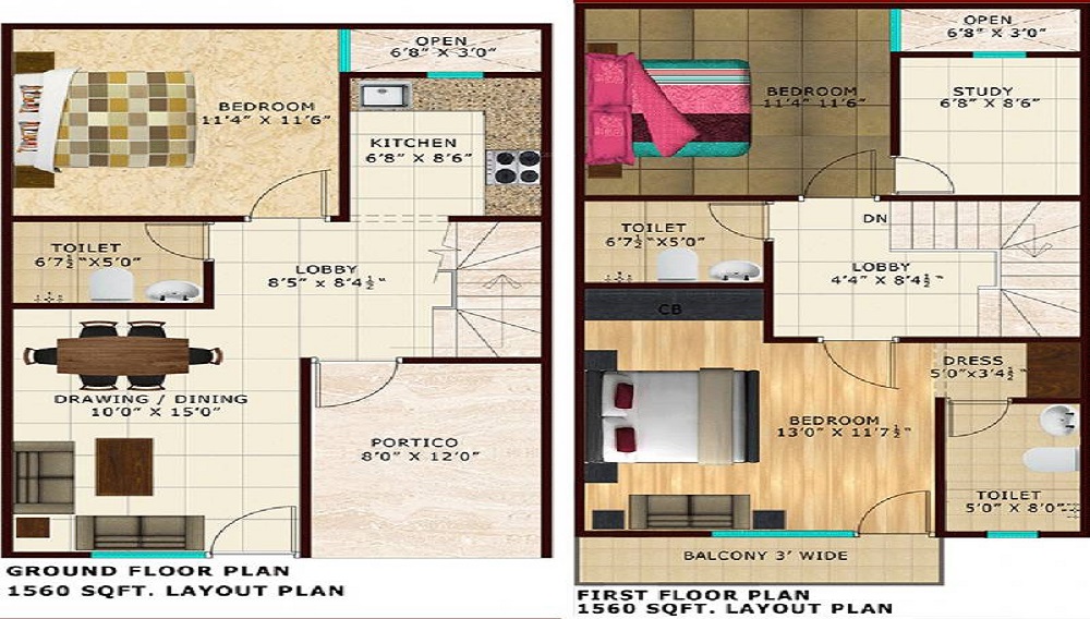 3BHK+3T 1410/sqft-carpet Sqft Apartment For Sale In Shubh Villa In Sector 27 Floor Plan