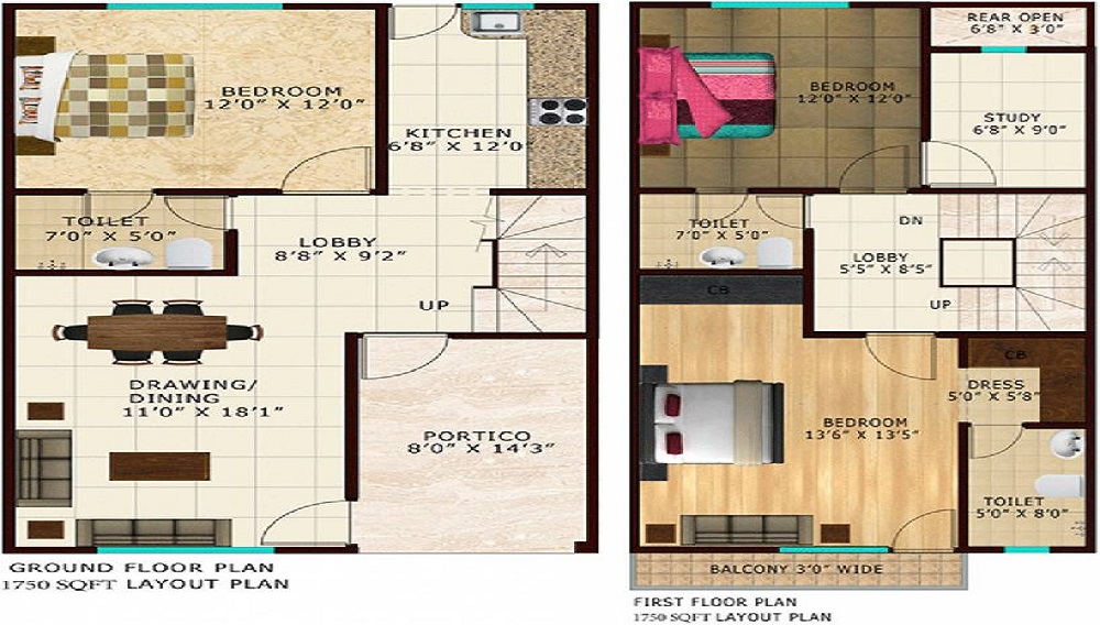 3BHK+3T 1410/sqft-carpet Sqft Apartment For Sale In Shubh Villa In Sector 27 Floor Plan